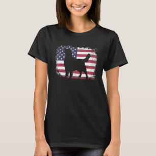 Camiseta Bandeira Americana 4 de Julho Golden Retriever Pai