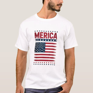 Camiseta Bandeira Americana 4 de Julho Merica