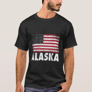 Camiseta Bandeira Americana 4 De Julho Patriótica No Alasca