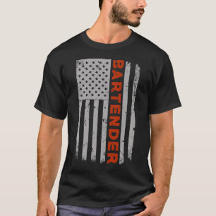 Camiseta Bandeira americana 4o do barman do presente de