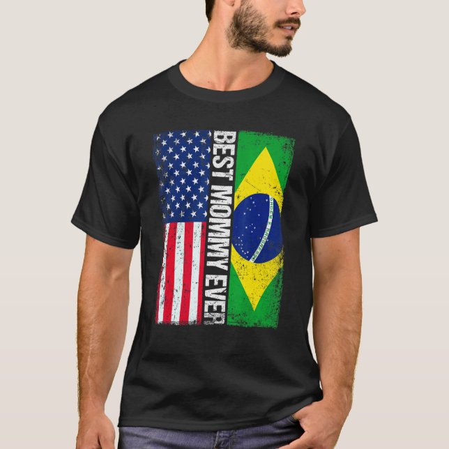 Camiseta Bandeira Americana: A Melhor Mamãe Da Família (Frente)