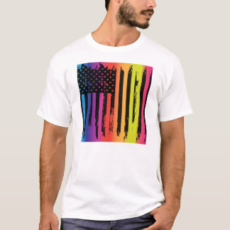 Camiseta Bandeira americana abstrata