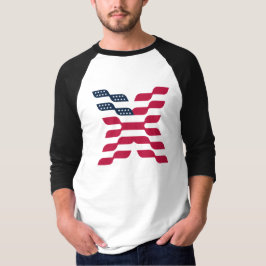 Camiseta Bandeira Americana Abstrata Letra X