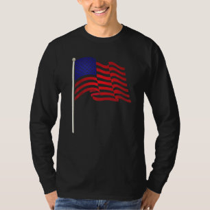 Camiseta Bandeira Americana Acenando Patriótico Americano