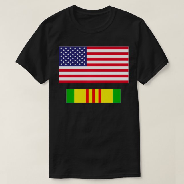 CAMISETA BANDEIRA AMERICANA ACIMA DO VIETNAME SERVICE RIBBO (Frente do Design)