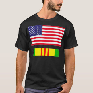 CAMISETA BANDEIRA AMERICANA ACIMA DO VIETNAME SERVICE RIBBO