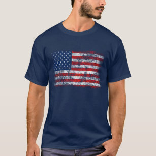 Camiseta Bandeira Americana Afetada Patriótica