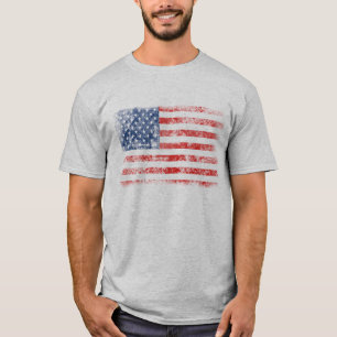 Camiseta Bandeira Americana Afetada Patriótica