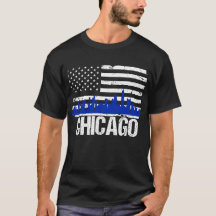Bandeira americana afligida skyline de Chicago