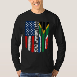 Camiseta Bandeira Americana África do Sul Melhor Mamãe De B