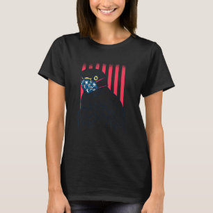 Camiseta Bandeira Americana Águia Americana Careca Com Másc