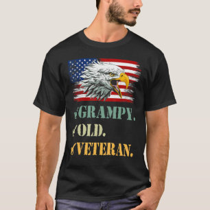 Camiseta Bandeira Americana Águia Americana Veterano Antigo