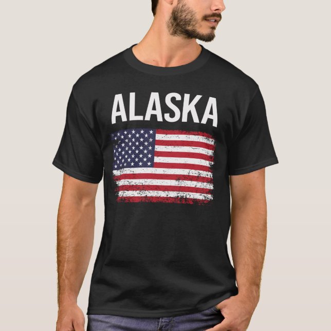 Camiseta Bandeira Americana Alasca (Frente)