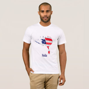 Camiseta Bandeira Americana Alasca Estados Unidos