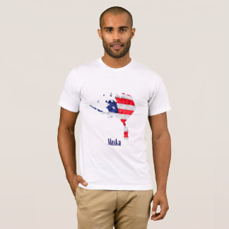 Camiseta Bandeira Americana Alasca Estados Unidos