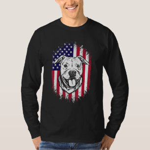 Camiseta Bandeira Americana Amstaff Staffordshire Terrier A