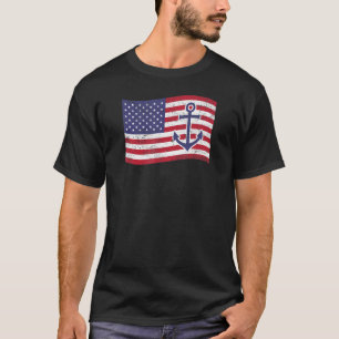 Camiseta Bandeira Americana Anchor - Náutica Patriótica