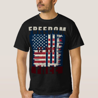 Camiseta Bandeira Americana Angustiada A Liberdade Não É Gr