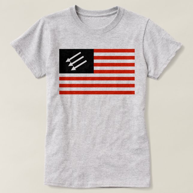 Camiseta Bandeira Americana Anti-Fascista (Frente do Design)