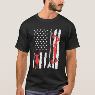 Camiseta Bandeira Americana Arco Caçador Patriótico de Arqu