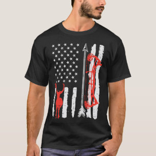 Camiseta Bandeira Americana Arco Caçador Patriótico de Arqu