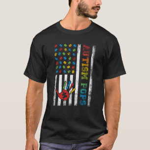 Camiseta Bandeira Americana Autism Pops Conscientização do