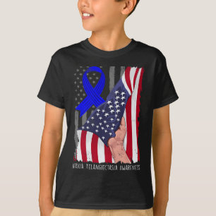 Camiseta Bandeira Americana Azul de Conscientização da Atax