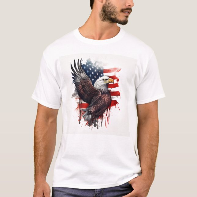 Camiseta Bandeira Americana Bald Eagle (Frente)