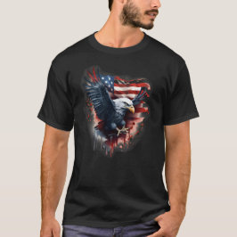 Camiseta Bandeira Americana Bald Eagle
