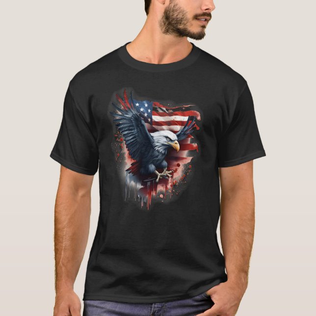 Camiseta Bandeira Americana Bald Eagle (Frente)