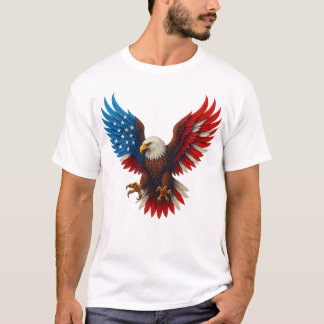 Camiseta Bandeira Americana Bald Eagle Patriótica Eagle