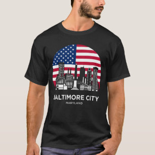 Camiseta Bandeira Americana Baltimore Maryland