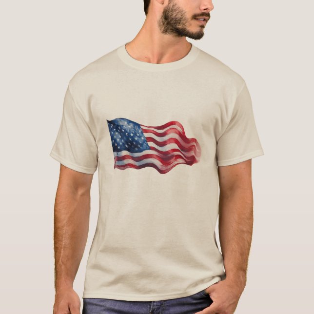 Camiseta bandeira americana, bandeira dos EUA na design de  (Frente)