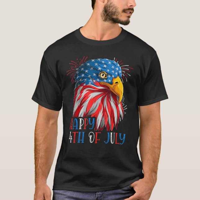 Camiseta Bandeira Americana Bandeira Usa Patriótica Usa Eag (Frente)