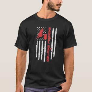 Camiseta Bandeira Americana Barrel Racer Rodeo EUA Barrel R