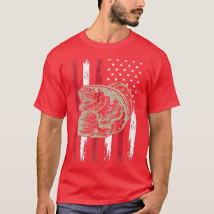 Camiseta Bandeira Americana Bass Vintage Pesca Pescador