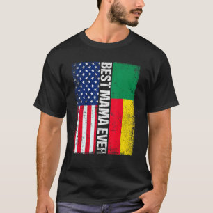 Camiseta Bandeira Americana Benin Sinalizador Melhor Famíli