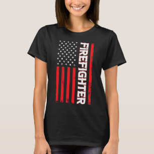 Camiseta Bandeira Americana Bombeiro EUA