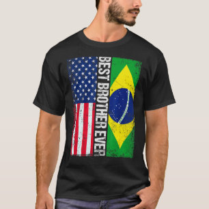 Camiseta Bandeira Americana Brasil Sinalizador Melhor Irmão