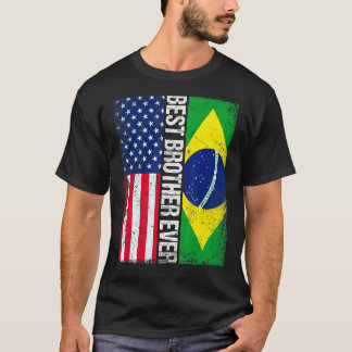 Camiseta Bandeira Americana Brasil Sinalizador Melhor Irmão