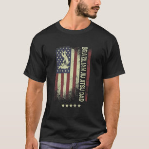 Camiseta Bandeira Americana Brasileira Jiu Jitsu Pai 1