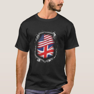 Camiseta Bandeira americana britânica
