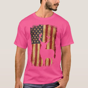 Camiseta Bandeira Americana Buck Deer Hunting