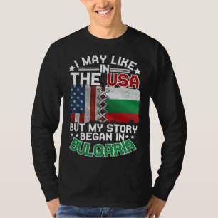 Camiseta Bandeira Americana Bulgária EUA Raízes Búlgaras