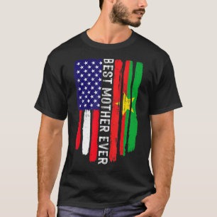 Camiseta Bandeira Americana Burkina Faso - Melhor Mãe Já