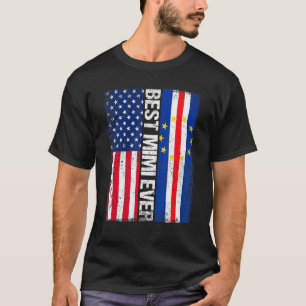 Camiseta Bandeira Americana Cabo Verde Melhor Mimi Ever Fam