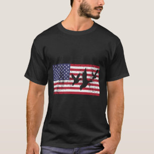 Camiseta Bandeira Americana Caçando Gansos Duck Hoodie Pres