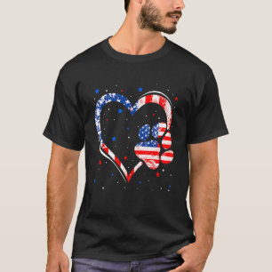 Camiseta Bandeira Americana Cachorro Pata de Gato 4 de Julh