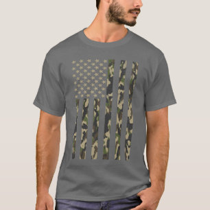Camiseta Bandeira Americana Camuflada EUA Camuflagem Homens