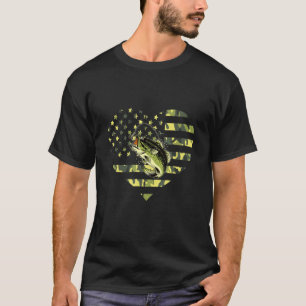 Camiseta Bandeira Americana Camuflada Pesca de Robalo Amor